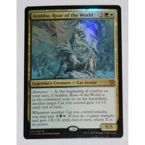 Arahbo, Roar of the World - Commander‎ 2017 - Foil size of cared 3.5 by 5 inches